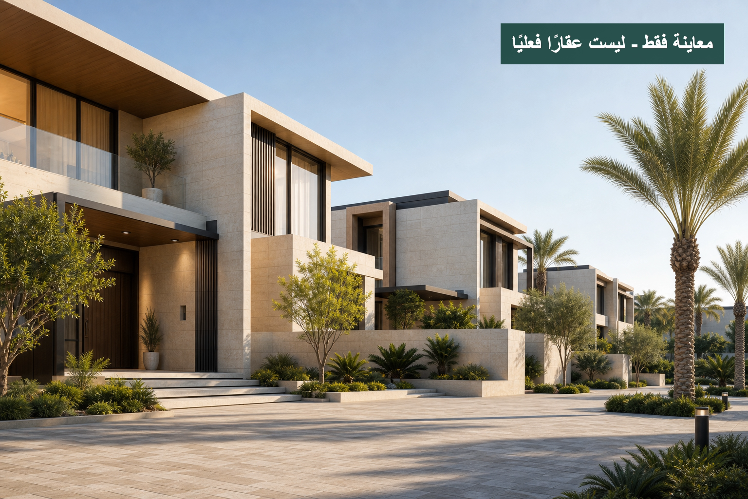 صورة معمارية مولدة كمعاينة فقط وليست عقارًا فعليًا