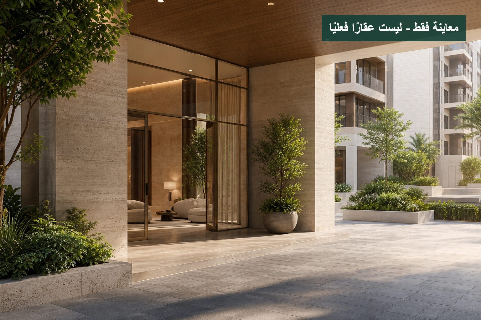 صورة معمارية مولدة كمعاينة فقط وليست عقارًا فعليًا