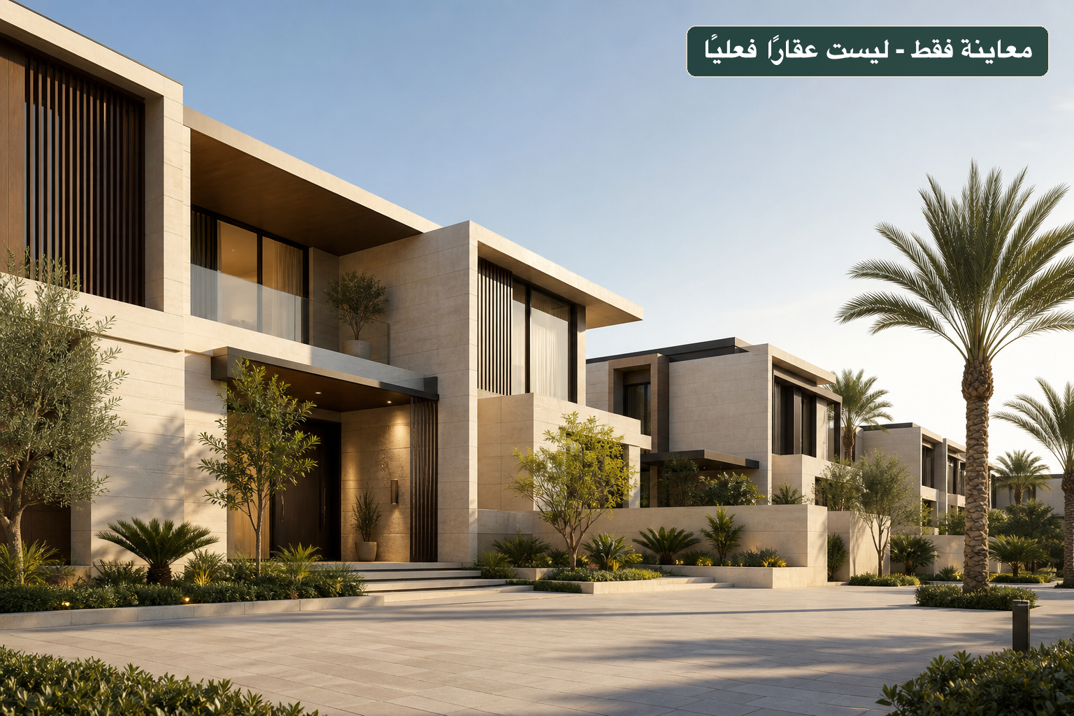 صورة معمارية مولدة كمعاينة فقط وليست عقارًا فعليًا